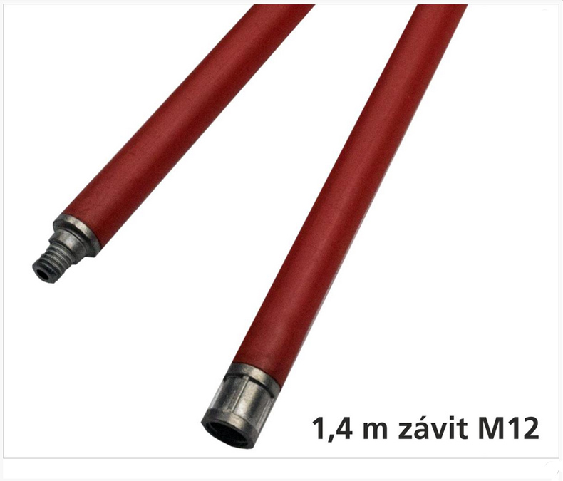 Kominický nástavec. Čistící polyamidová tyč. délka 1,4m, závit M 12 Kominický nástavec. Čistící polyamidová tyč. délka 1,4m, závit M 12