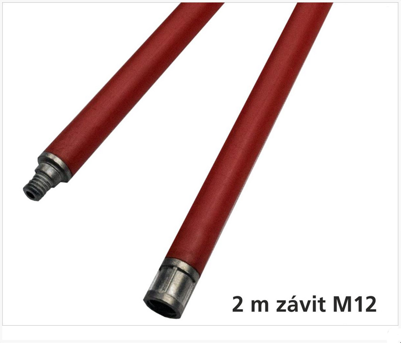 Kominický nástavec. Čistící polyamidová tyč. délka 2m, závit M 12 Kominický nástavec. Čistící polyamidová tyč. délka 2m, závit M 12