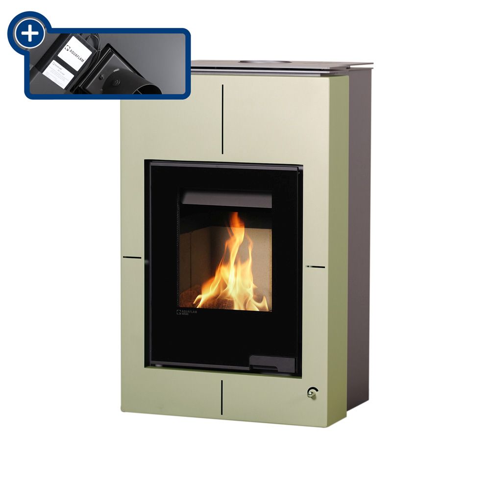 Krbová kamna AQUAFLAM VARIO ® SAPORO 11/5kW olivová, elektronická regulace Krbová kamna AQUAFLAM VARIO ® SAPORO 11/5kW olivová, elektronická regulace