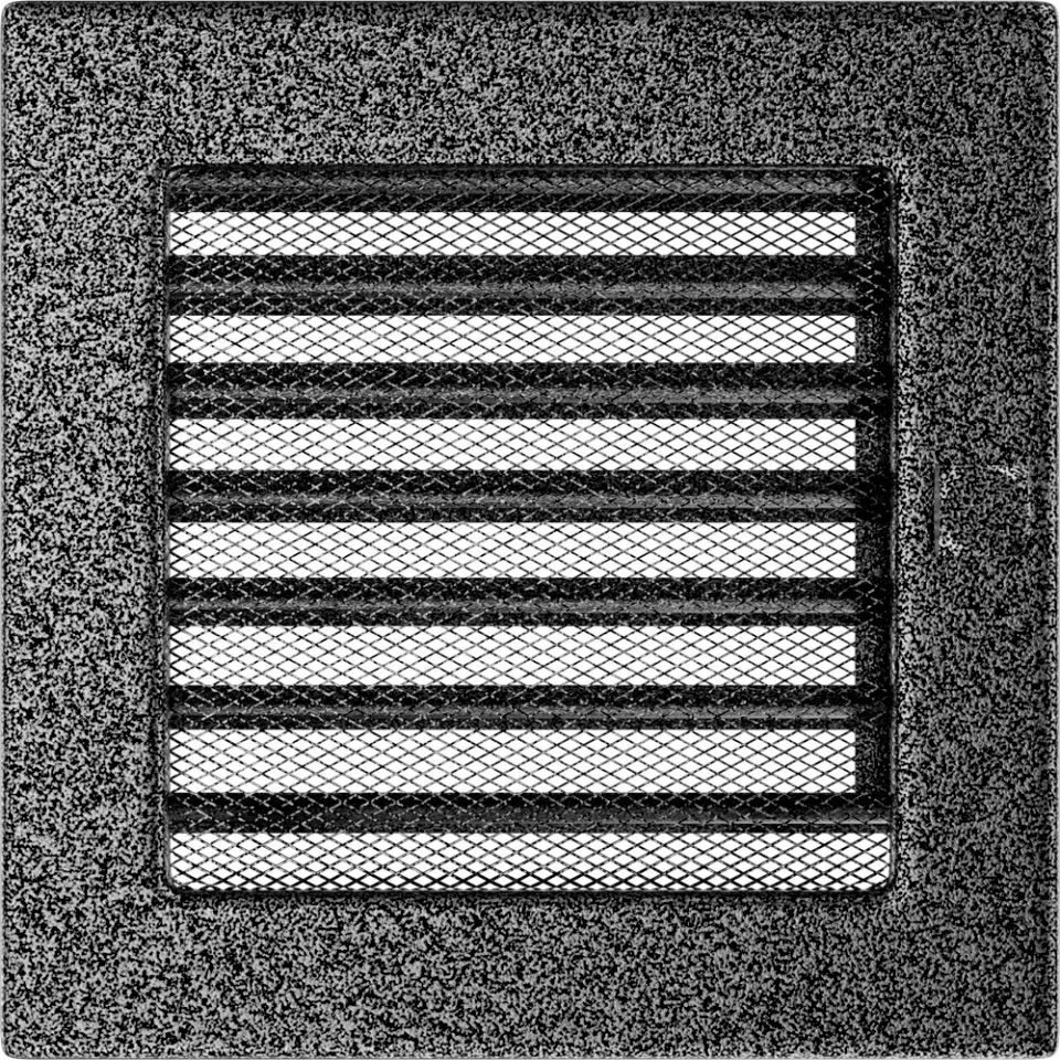 Krbová mřížka 17x17 BASIC staré stříbro s žaluzií Krbová mřížka 17x17 BASIC staré stříbro s žaluzií