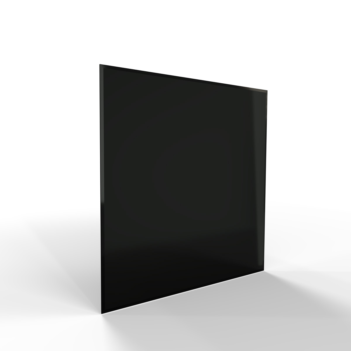 Sklo pod kamna - FLAMINGO Čtverec 1000x1000 mm, černé, fazeta / 6 mm Sklo pod kamna - FLAMINGO Čtverec 1000x1000 mm, černé, fazeta / 6 mm