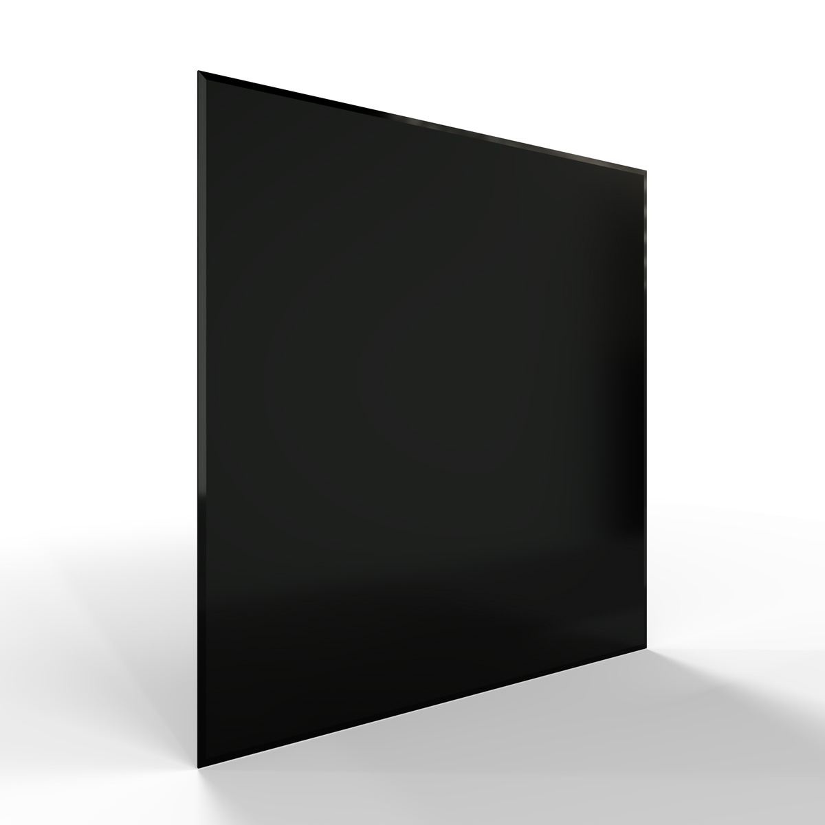 Sklo pod kamna - FLAMINGO Čtverec 1200x1200 mm, černé, fazeta / 6 mm Sklo pod kamna - FLAMINGO Čtverec 1200x1200 mm, černé, fazeta / 6 mm