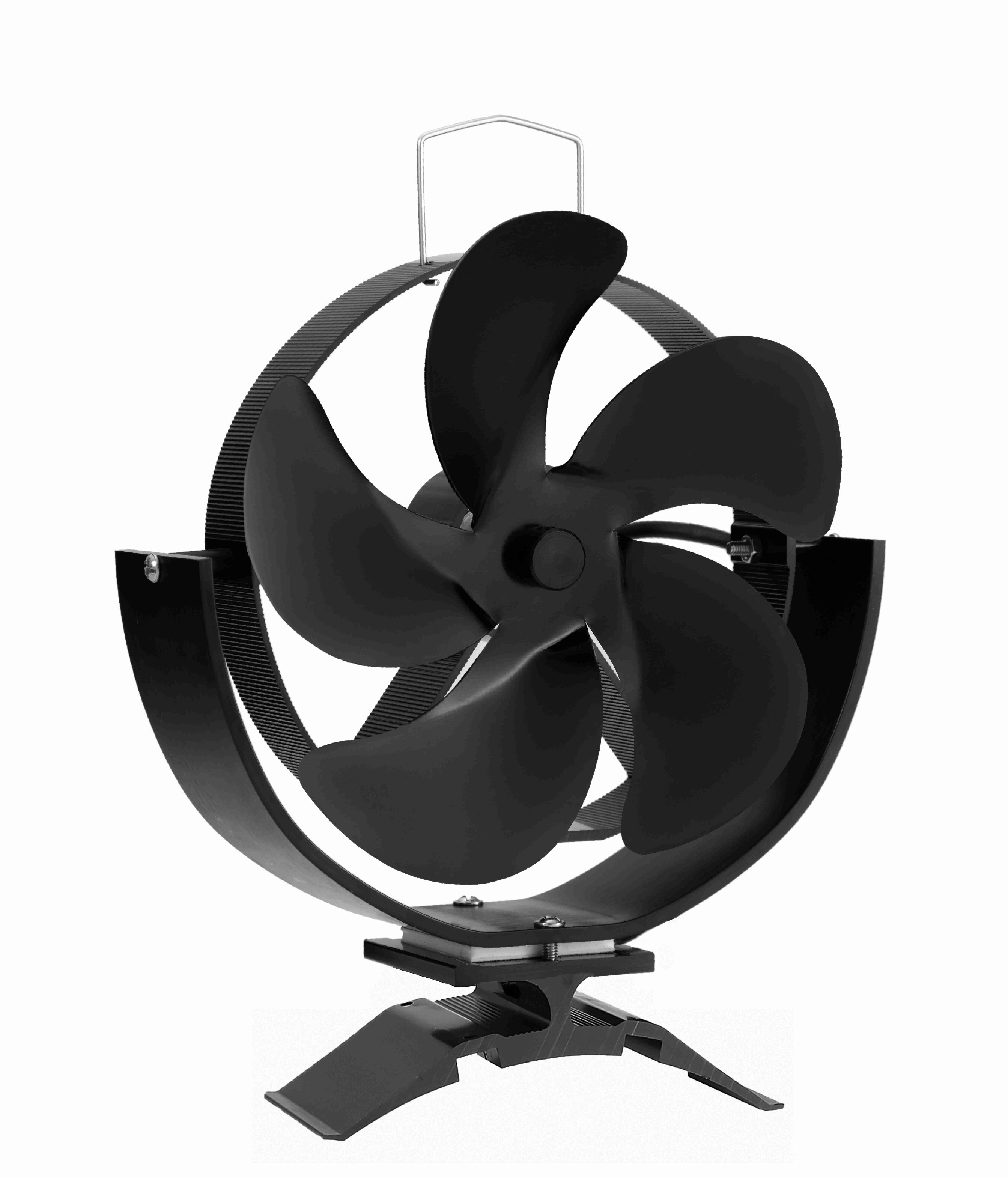 Ventilátor na kamna FLAMINGO pětilopatkový naklápěcí, černý Ventilátor na kamna FLAMINGO pětilopatkový naklápěcí, černý